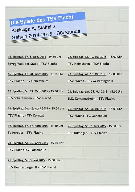 Herren Rückrunde 2014-2015